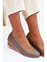 Dámské polobotky na platformě Vinceza 58629 tmavě béžové