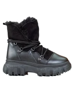 Zajímavé sněhule dámské černé bez podpatku Zajímavé sněhule dámské černé bez podpatku