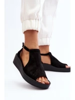 Zazoo 2914 Dámské sandály z semiše Černé Zazoo 2914 Dámské sandály z semiše Černé