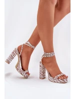 Dámské Sandály Na Podpatku S Páskem Zebra Fevenne