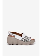 Dámské Sandály Z Přírodní Kůže Na Klínu Bílé Artiker 56C0958