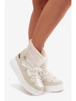 Dámské zimní boty Na platformě Lee Cooper LCJ 25 03 3815 Bílé