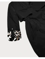 Kurtka z ozdobnym wykończeniem Goodlookin czarna-panterka (B8521-1)