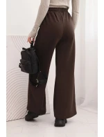 Dámské bavlněné cargo kalhoty s kapsami a řetízkem béžové