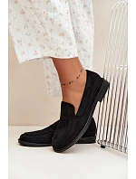 Dámské mokasíny a loafers z ekokoženého semiše černé Laisie Dámské mokasíny a loafers z ekokoženého semiše černé Laisie