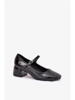 Dámské lodičky na sloupek podpatku 77-554 Černá - C.M Paris Dámské lodičky na sloupek podpatku 77-554 Černá - C.M Paris