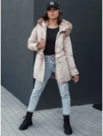 Dámská zimní bunda parka s kapucí SNOWFALL béžová FashionStreet TY4490 Dámská zimní bunda parka s kapucí SNOWFALL béžová FashionStreet TY4490