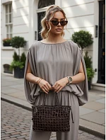 Dámská viskózová souprava se širokými kalhotami, béžová, FashionStreet AY1202