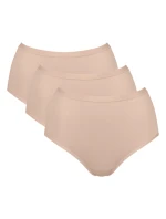 Dámské kalhotky GO Daily Cotton Highwaist 3P - BROWN - béžové 00LZ - SLOGGI