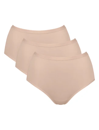 Dámské kalhotky GO Daily Cotton Highwaist 3P - BROWN - béžové 00LZ - SLOGGI