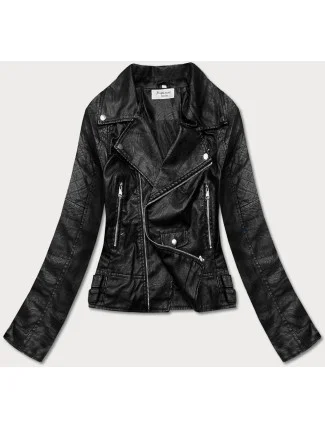 Černá bunda ramoneska s klopami (HM33) Černá bunda ramoneska s klopami (HM33)