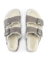 Birkenstock women's/men's insulated flip-flops Arizona Shearling Stone Coin semiš s ovčí vlnou regular wide (1017402) dámské Birkenstock women's/men's insulated flip-flops Arizona Shearling Stone Coin semiš s ovčí vlnou regular wide (1017402) dámské