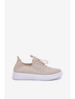Materiálové Sportovní Boty Na Platformě Dámské Béžové Kalyra