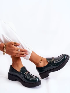 Lakované Boty Se Stříbrným Ornamentem zelená Hestill