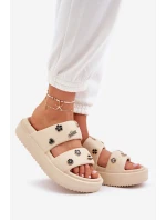 Dámské Pěnové Pantofle S Dekoracemi Béžové Ravanala