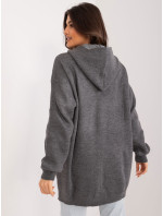 Tmavě šedý dámský oversize svetr s příměsí vlny