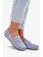 Dámské mokasíny z broušené kůže Big Star – modré