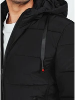 Pánská prošívaná zimní bunda s kapucí černá FashionStreet TX5060