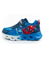Leomil dětské sportovní boty Spiderman lehké tenisky na suchý zip LED modré