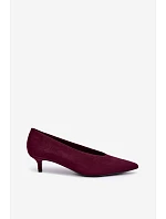 Bordové semišové lodičky na kitten heel Nuretta Bordové semišové lodičky na kitten heel Nuretta