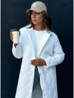 Dámský prošívaný dlouhý kabát TRENDIFY bílý FashionStreet TY4380