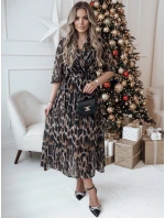 TIGRISSA one size midi šaty černo-hnědé FashionStreet EY2546 TIGRISSA one size midi šaty černo-hnědé FashionStreet EY2546