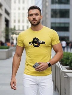 Pánské tričko s potiskem SUPERIOR žluté FashionStreet NX5015R