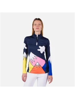 Rossignol T-shirt W Booster 1/2 Zip Top blue dámské