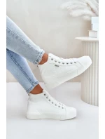 Zateplené Dámské Tenisky Se Švy Bílé Big Star OO274A479 Zateplené Dámské Tenisky Se Švy Bílé Big Star OO274A479