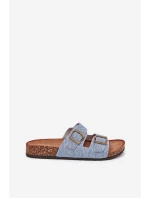 Dámské Pantofle Na Korečkové Platformě S Přezkami Světle Džínové Vesina Dámské Pantofle Na Korečkové Platformě S Přezkami Světle Džínové Vesina