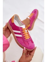 Kožené Dámské Tenisky LR61-7059 Fuchsiová
