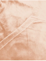 Dámská velurová souprava v broskvové barvě s rozepínací mikinou (8C1176-150)