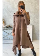 Zateplené šaty s delšími stranami mocca Zateplené šaty s delšími stranami mocca