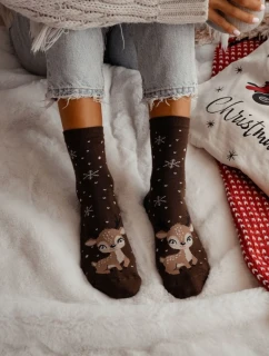 Dámské Vánoční Ponožky Sob Čokoládové
