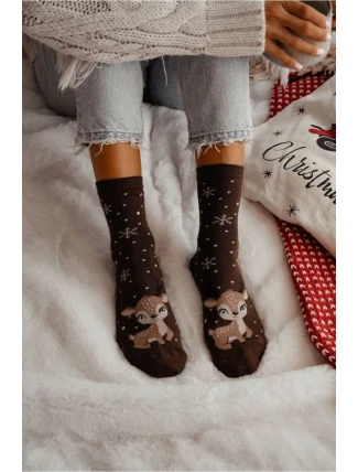 Dámské Vánoční Ponožky Sob Čokoládové