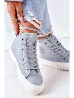 Dámské zateplené tenisky Big Star – světle modré