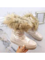 Dámské sněhule INT1924B sněhule na platformě z umělé kožešiny MM274380 Světle béžová - Big Star Dámské sněhule INT1924B sněhule na platformě z umělé kožešiny MM274380 Světle béžová - Big Star