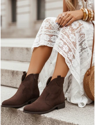 Dámské hnědé ažurové boty FashionStreet ZY1346