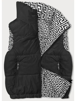 Krátká černá dámská péřová vesta se stojáčkem (16M9092-392) Krátká černá dámská péřová vesta se stojáčkem (16M9092-392)