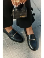 Kožené Polobotky Mokasiny Dámské Maciejka K6809-01 Černé