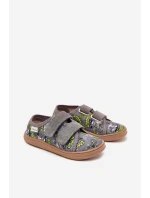 Pantofle Barefoot Chlapecké S Grafikou Milami Šedé Saphira