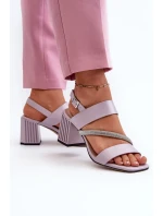 Dámské elegantní sandály na vysokém podpatku fialové D&A Dámské elegantní sandály na vysokém podpatku fialové D&A