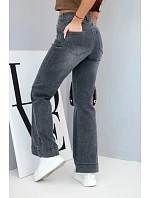 Dámské jeansové kalhoty CZP8170 grafitové - Kesi Dámské jeansové kalhoty CZP8170 grafitové - Kesi