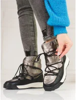 Komfortní  sněhule dámské zlaté bez podpatku