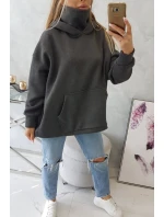 Zateplená mikina se zipem na zádech grafitová Zateplená mikina se zipem na zádech grafitová