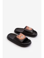 Dětské Lehké Žabky S Medvídkem Černé Lindeheta