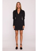M881 Žakárové blejzrové šaty - černé