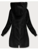 Černá dlouhá dámská mikina s kapucí (AMG-675/2)