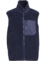 Build your Brand BY 407 Unisex fleeceová vesta "Bonded Sherpa" 56.0407 navy