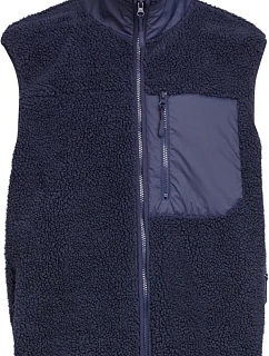 Build your Brand BY 407 Unisex fleeceová vesta "Bonded Sherpa" 56.0407 navy